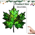thumbnail image 2 of Green Fall Stained Glass Window Hanging, 3.94" Maple Leaf Fall Decor, Leaf Decorations Suncatcher Gift, Fall Crafts Window Hanging, Fall Gifts for Mom and Woman, Maple Leaf Gift for Home,Black, 2 of 5