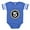 Royal Blue, variant on - Monogram Medallion 5 - Cute Infant Baby Football Bodysuit