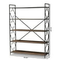thumbnail image 5 of Bowery Hill Black Iron Metal and Oak Wood 5-Shelf Bookcase, 5 of 8