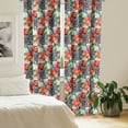 thumbnail image 2 of Ambesonne Floral Curtains, Flower Nature Botanical Plot, Pair of 28"x95", Pale Orange and Reseda Green, 2 of 5