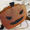 thumbnail image 5 of Halloween Purses Gothic Novelty Shoulder Bag Pumpkin Coffin Skull Bat Crossbody Bag holiday Party Gift Candy Bag, 5 of 6