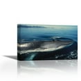 thumbnail image 1 of Fin Whale at winter feeding grounds, Sea of Cortez, Baja California, Mexico - Contemporary Fine Art Giclee on Canvas Gallery Wrap - wall décor - Art painting - 36 x 23 Inch - Ready to Hang, 1 of 2
