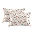 thumbnail image 2 of Haosy Satin Pillowcase for Hair and Skin Standard Cooling Silk Pillow Case with Envelope Closure Cute Dog Paw and Bones 20"x26", 2 of 9