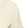 thumbnail image 4 of jsaierl Mens Cotton Linen Shirts Summer Casual Button Up Henley Shirt Solid Roll Up Long Sleeve Slim Top Lightweight Shirt, 4 of 6