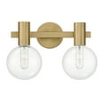thumbnail image 2 of Warm Brass Two Light Bathroom Vanity from the Wright Collection, 2 of 5
