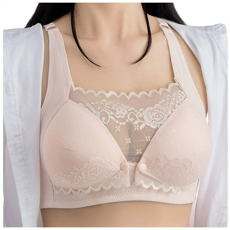 Ahuyic Nursing Bras for Breastfeeding Soft Wireless Maternity Bralette Comfort Sleep Bra Everyday Bras with Support Pink 38
