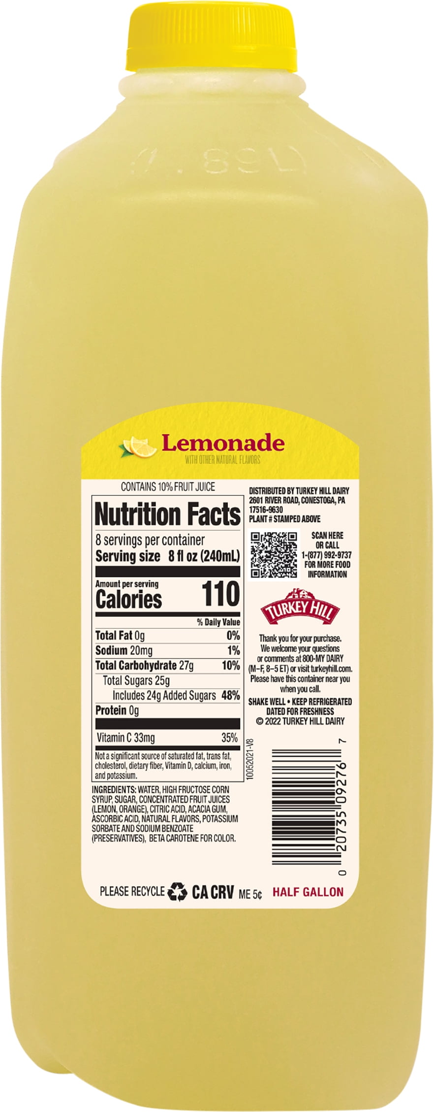 Turkey Hill Lemonade 0.5 gal