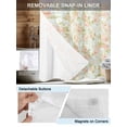 thumbnail image 3 of No Hook Cloth Fabric Shower Curtain with Snap in Liner, Beige Flowers Waterproof Shower Curtains Set with See Through Top Window, Farmhouse Botanical Floral Green Leaves Bath Curtains Shower 72"x72", 3 of 6