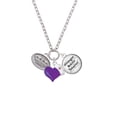 thumbnail image 2 of Delight Jewelry Silvertone Crown - Oval Seal - Purple Heart Nurse Strong Zoe Necklace, 2 of 4