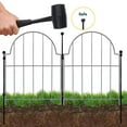 Decorative Metal Garden Fence 6 Panels, 32in (H) x 12.2ft (L) No Dig