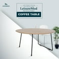 thumbnail image 6 of Leisuremod PTRBL-31NW Pemborke Mid Century Modern Round Coffee Table with Wood Top & Powder Coated Iron Frame for Living Room & Bedroom, Natural Wood, 6 of 14
