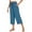 3# Dark Blue, variant on Wide Leg Capri Pants for Women Elastic Waist Cropped Trousers Loose Casual Lightweight 2026 Summer Lounge Beach Pull On Capris 20" 21" 22" Inseam Dark Blue S