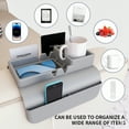 thumbnail image 6 of HBK Silicone Couch Cup Holder Tray, Anti-Slip Sofa Armrest Organizer with 5 Pockets for Remote Control and Snacks, Fits Wide Arms, Gray, 6 of 7
