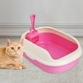 thumbnail image 6 of FITYLE Open Top Cat for All Kinds of Cat Litter Open Top Pet Litter Tray High Sided Easy to Clean Practical Cat Sand Litter Tray Pink red, 6 of 10