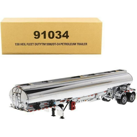 Diecast Masters 91034 1-50 Scale Diecast Chrome Transport Series Heil Fleet Duty TM 9300 & DT-C4 Model Petroleum Tanker Trailer