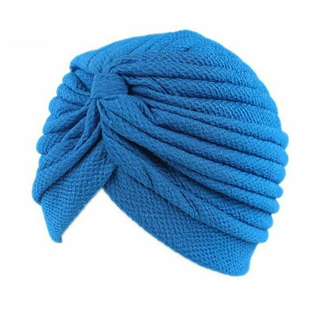Women‘s Pleated Ruffle Chemo Knit Tied Turban Cap Muslim Head Scarf Hat Headwrap