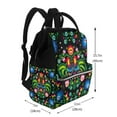 thumbnail image 2 of Xecao Roosters and Flowers print Large Capacity Nappy Bag is a multi-functional waterproof travel backpack, perfect as a nursing bag or mummy backpack for women, 2 of 6