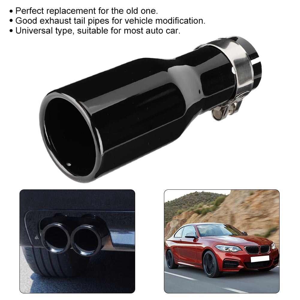 63mm 2.5" Inlet Car Modified Rear Tail Dual Exhaust Pipe Muffler Tip Straight X1