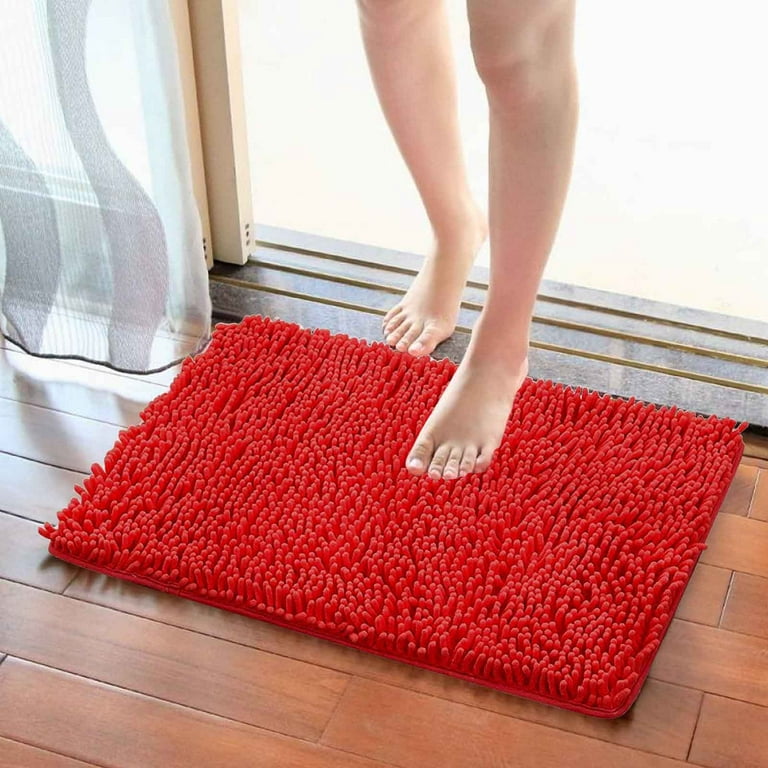 huaai bright red bathroom carpet won't slip bathroom mat soft and