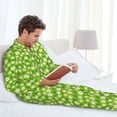 thumbnail image 6 of Naloa Daisies Flowers Men’s Pajamas Set - Long Sleeve Button Down Sleep Shirt and Pajama Bottoms Sleepwear Set-Medium, 6 of 7