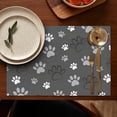 thumbnail image 5 of Grey Dog Paw Footprint Summer Placemats Table Placemats Set Of 4-Linen Kitchen Washable Placemats Table Mats 11.8"x17.7"Non-Slip Heat Resistant, 5 of 6