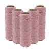Just Artifacts 11Ply 55-Yards Decorative Metallic Bakers Twine for DIY Crafts & Gift Wrapping (5pcs, Light Pink)