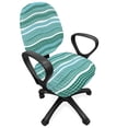 thumbnail image 1 of Mosaic Office Chair Slipcover, Traditional Wavy Mosaic Tiles Pattern in Aquatic Green Tones Pattern, Protective Stretch Decorative Fabric Cover, Standard Size, Cadet Blue and Jade Green, by Ambesonne, 1 of 5