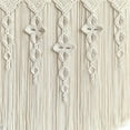 thumbnail image 3 of Macrame Wall Hanging Large- Boho Wall Decor- large wall art- Wall Decor Living Room- Macrame Tapestry Boho Decor for Bedroom (Beige-Flower), 3 of 12