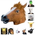 thumbnail image 2 of Máscara de látex para Halloween, máscara de cabeza de caballo, conjunto de cabeza de Animal, máscara de caballo de perro, máscara de caballo Jun Qiuyongming unisex, 2 of 2