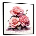thumbnail image 2 of Designart "Stacked Rose on Spiritual Stones in Pink III" Floral Framed Wall Art - Pink Rose Entryway Framed Wall Art, 2 of 6
