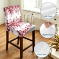 thumbnail image 4 of Red Eucalyptus Bar Stool Cover Set of 6, Spring Summer Farmhouse Leaves Watercolor Stretch Bar Chair Cover, Removable Washable Pub Counter Stool Chair Slipcover for Kitchen Dining Room Pub Cafe, 4 of 9