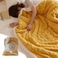 thumbnail image 1 of PEACNNG Extra Soft Fuzzy Faux Fur Throw   Flannel Throw   Heating Throw  Electric  Warm Plush   for Spring & Summer (Yellow), 1 of 9