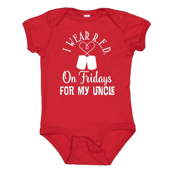 Inktastic I Wear Red for My Uncle Military Friday Boys or Girls Baby Bodysuit