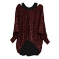 thumbnail image 2 of Pompotops 2PCS Mode Femmes Batwing Manches Longues T-Shirt Solide O-Cou Grande Taille Tops, 2 of 2
