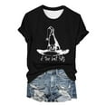 thumbnail image 2 of Sixuan Halloween Shirts for Women, Tshirts Womens Fall Fashion 2024 Plus Size Tops, If The Hat Fits Witch Hats Women'S Crew Neck T Shirt, 2 of 4