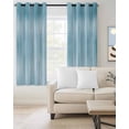 thumbnail image 2 of Teal Blue Blackout Curtains, Light Blocking Print Window Curtains, Modern Abstract Art Ombre Striped Thermal Insulated Window Drapes for Living Room Kitchen Cafe 2 Panels, 84"W x 84"L, 2 of 9