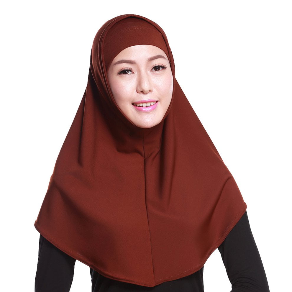 2pcsset Solid Color Soft Muslim Full Cover Inner Womens Hijab Bonnet Cap Coffee Walmart Canada