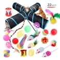 thumbnail image 1 of Juego de juguetes para gatos perfecl 22 piezas túneles plegables juguete interactivo con plumas B99503, 1 of 8