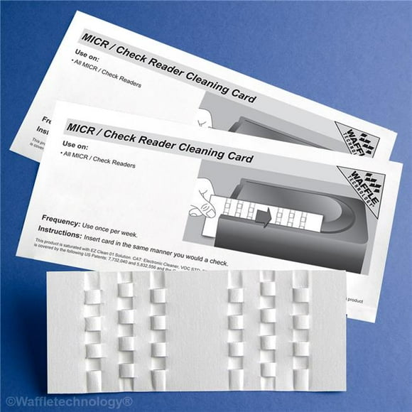 KICTeam KW3-CRB15 MICR Check Reader Cleaning Card 15 Total Count White