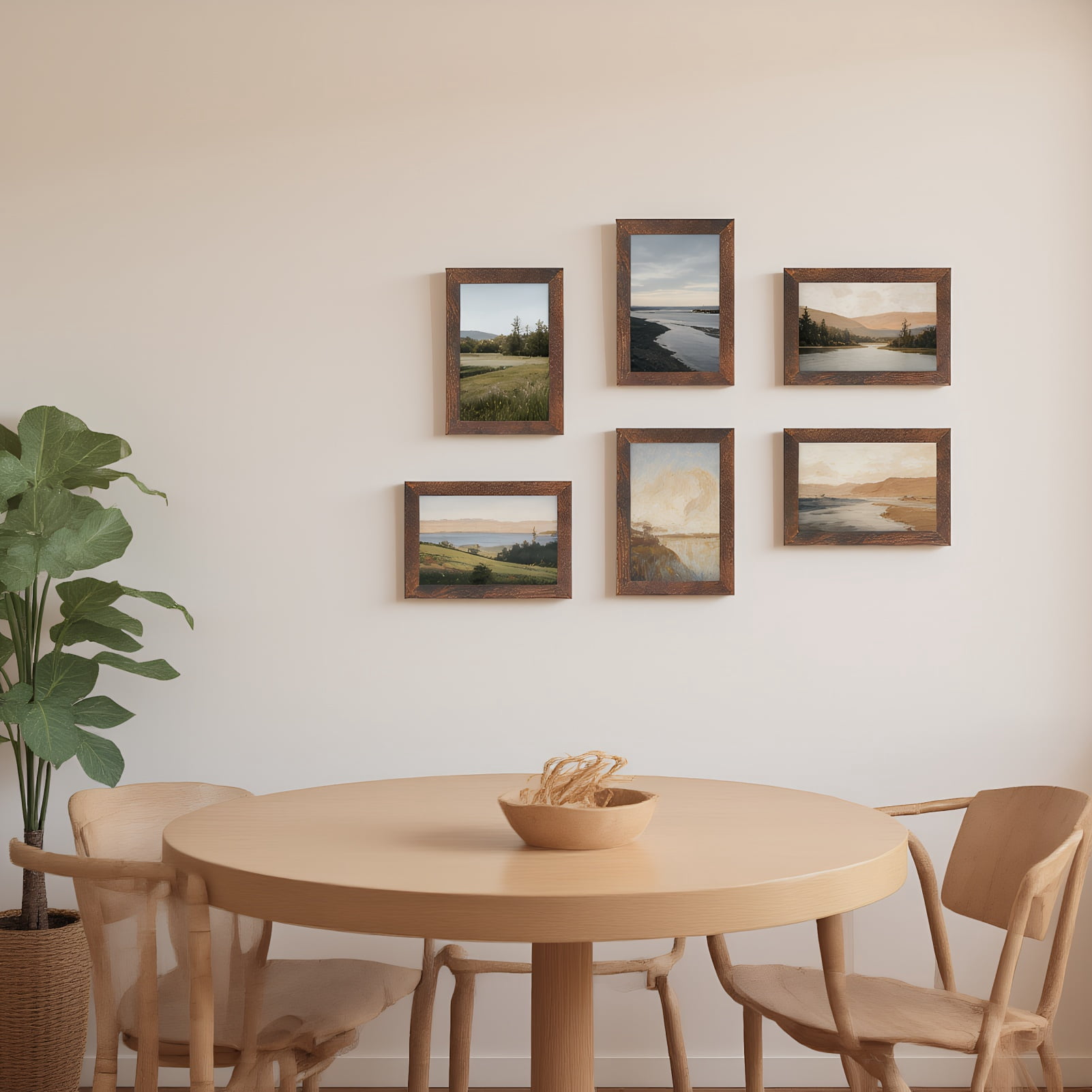 4x6 Picture Frames Set of 18, Rustic Texture Brown Modern Farmhouse Style Wall Decor