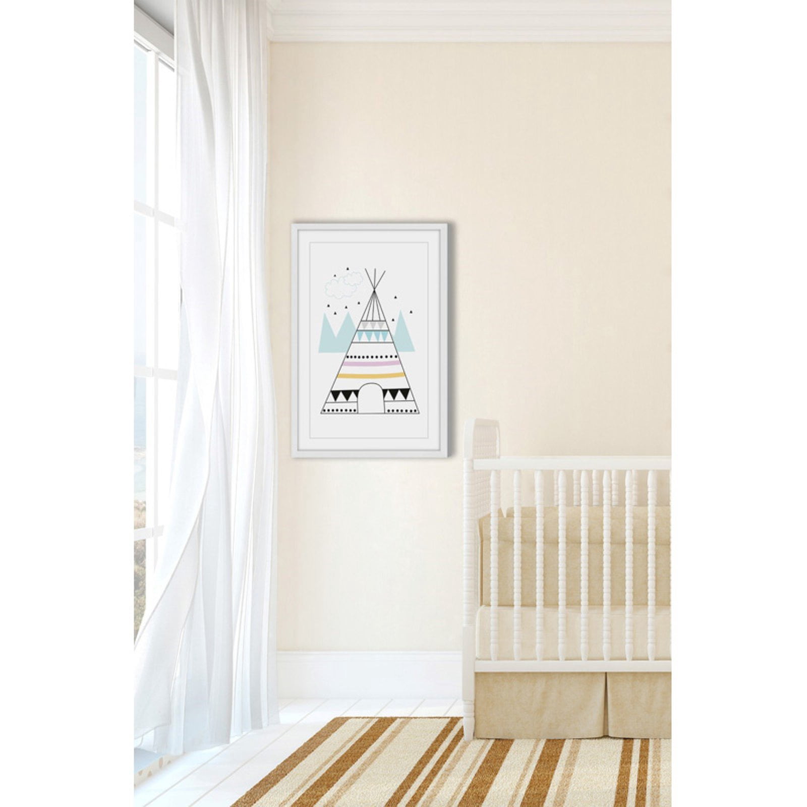 Marmont Hill "Colorful Teepee" by Katarina Snygg Framed Painting Print