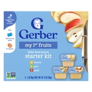 Gerber My 1st Fruits Starter Kit, Baby Food Puree, 2 oz Tubs, Variety (6 Pack)
