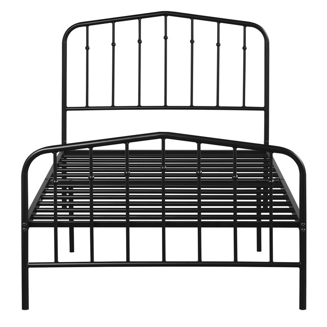 Costway Simple Size Metal Bed Frame Slat Platform w/ Tête de Lit et Pied de Lit Noir