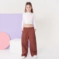 thumbnail image 5 of Rolanko Girls Cargo Pants Wide Leg Streetwear Kids Pants with Pockets Trendy Jogger Trousers, 5 of 6