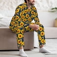 thumbnail image 7 of Daiia Sunflowers for Men's Long-Sleeved Pajama Set – Soft & Comfortable Sleepwear Button-Up Pajamas Cozy Lounge Wear-X-Large, 7 of 7