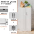 thumbnail image 5 of 47in Kitchen Pantry Cabinet, Wood Kitchen Storage Pantry Cabinets Freestanding Pantries Cabinets with Doors & Adjustable Shelves, White, 5 of 7