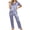 Light Blue, variant on POROPL Pajamas for Women,Silk Satin Short Sleeve Sleepwear with Button Down Top and Pants Sizes M-5X