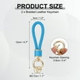 thumbnail image 2 of Uxcell 2 Pack Braided Leather Keychain, Keychain Ring Woven Strap Lanyard Strap with 360 Degree Rotatable for Car Key Bag Wallet, Gold/Blue, 2 of 5
