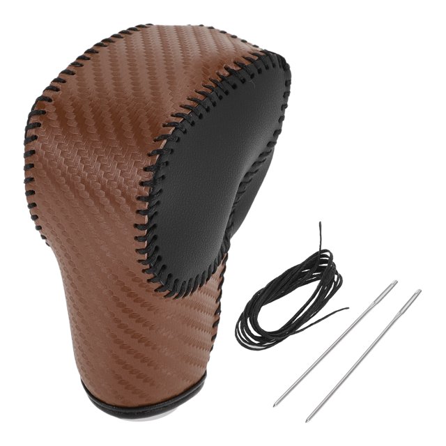 Cubierta de pomo de cambio de marcha Unique Bargains para Ford Ranger 19-22, antideslizante, negra y marrón, protector de palanca de cambio de cuero sintético 1Pcs