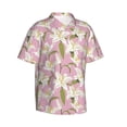 thumbnail image 2 of Balery Lilies Flowers Print Men's Hawaiian Shirts Short Sleeve Beach Shirt Relaxed Fit Vacation Button Down Shirts-Large, 2 of 9